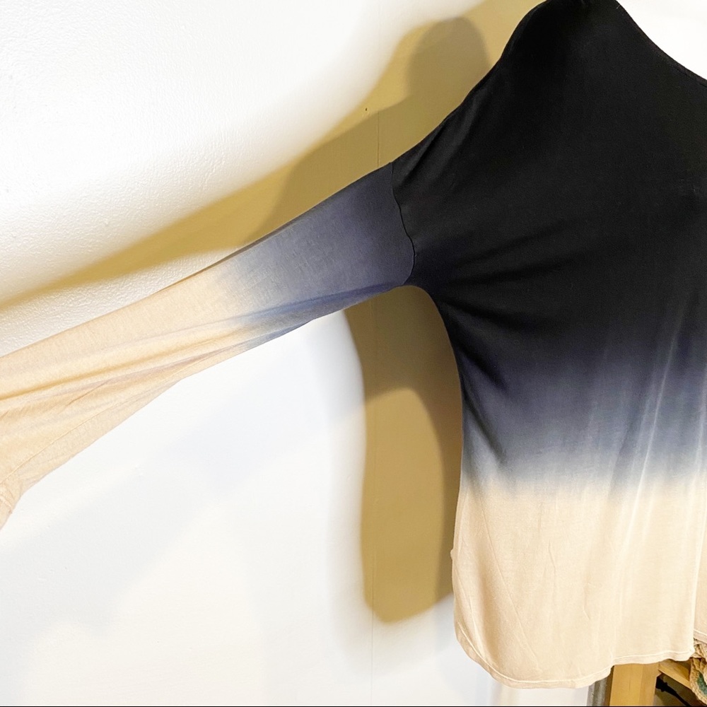 Young Fabulous & Broke | Dip Dye‎ Gradient Rayon Long Sleeve Tunic Top Sz. S - Picture 5 of 8